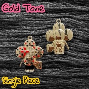 🆕 Listing - Single Piece Large Black/Red Vivi Gold Tone Zipper Button Charms